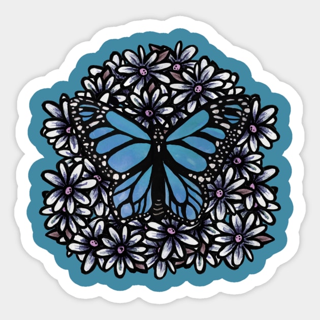 Blue Butterfly Sticker by bubbsnugg